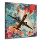 Wandbild Flugzeug Pop Art Farbspritzer