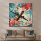 Wandbild Flugzeug Pop Art Farbspritzer