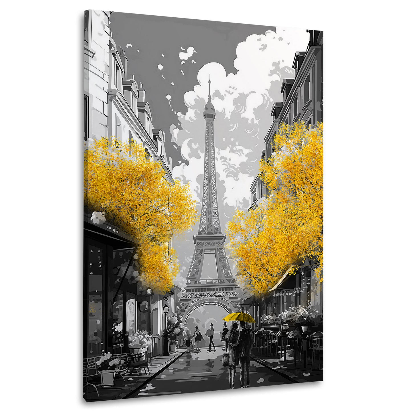 Wandbild Frankreich Paris mit goldenen Bäumen