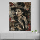 Wandbild Frau mit Hut Tattoo Kunst modern