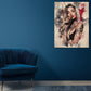 Wandbild Frau mit Tattoos modern ausdrucksstark
