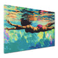 Wandbild Frau unter Wasser farbenfroh modern entspannend