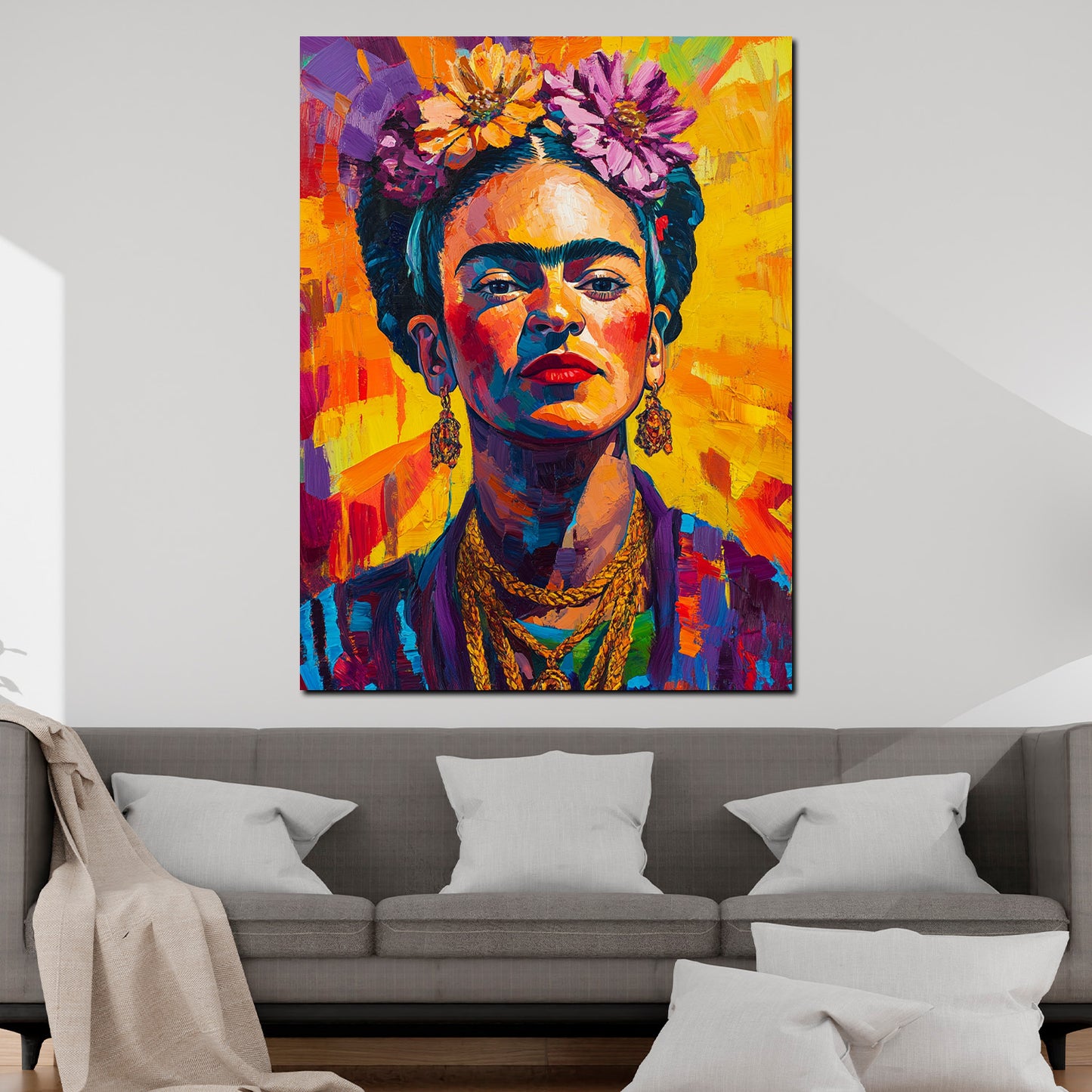 Wandbild Frida Pop Art Portrait farbenfroh modern