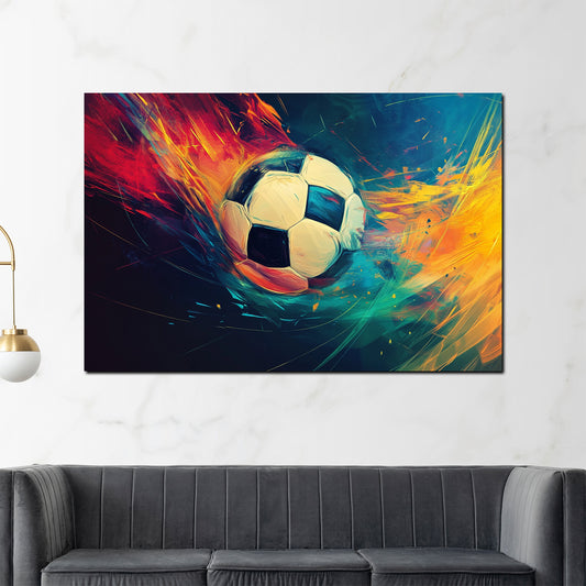 Wandbild Fußball Energie Farben modern
