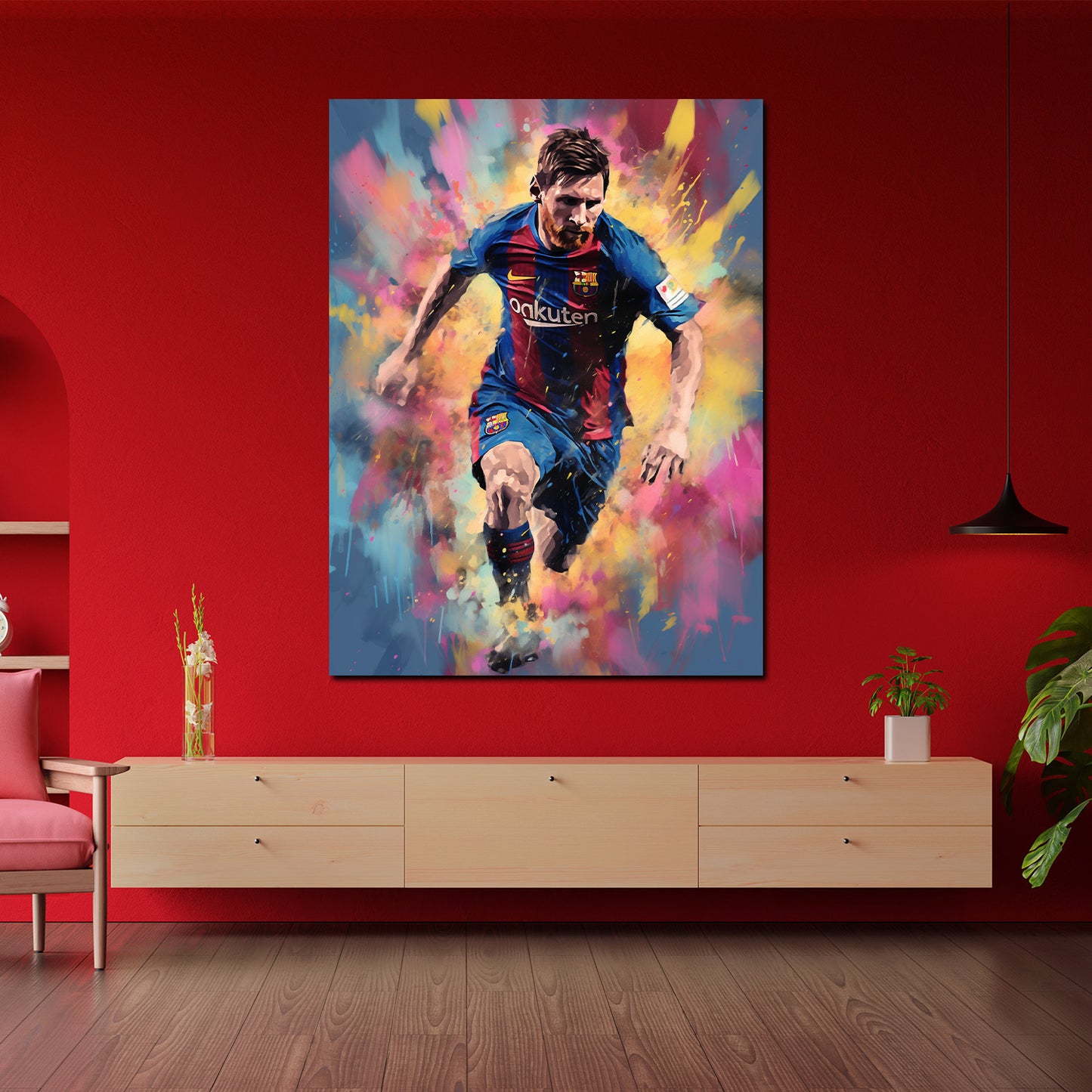 Wandbild Fußball Spieler Pop Art abstrakt