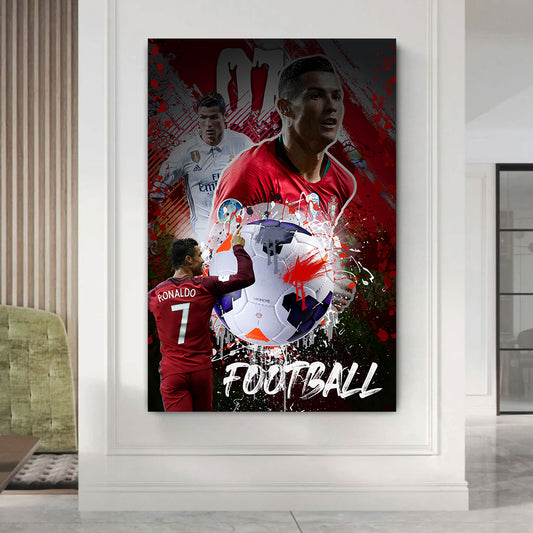 Wandbild Fußball Sport Football Star Pop Art Collage Design