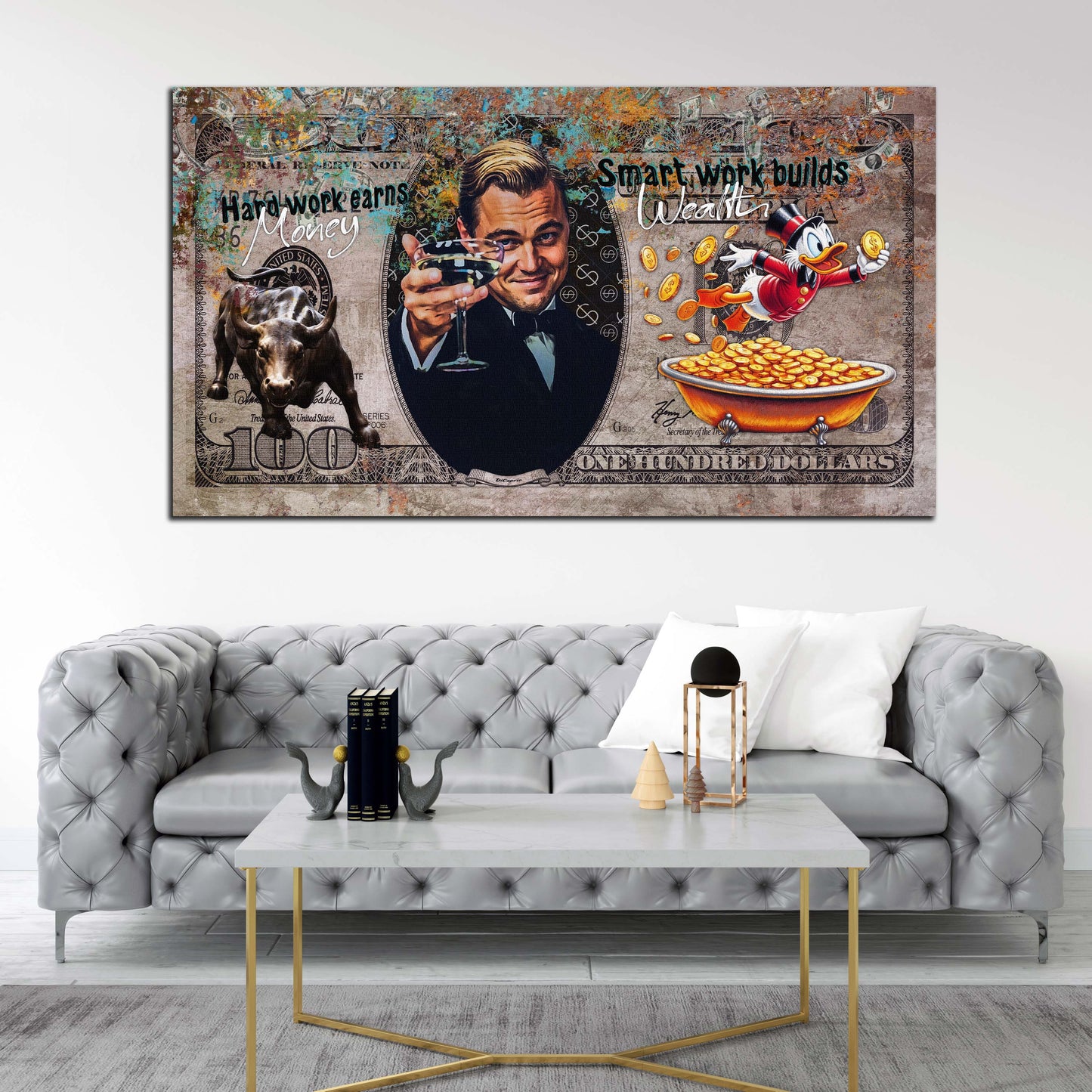 Wandbild Gatsby Style Pop Art Cheers Geld Reichtum modern