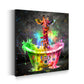 Wandbild Giraffe in Badewanne Graffiti Pop Art Style