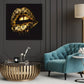 Wandbild Glamour Lippen Goldoptik Luxus und Eleganz