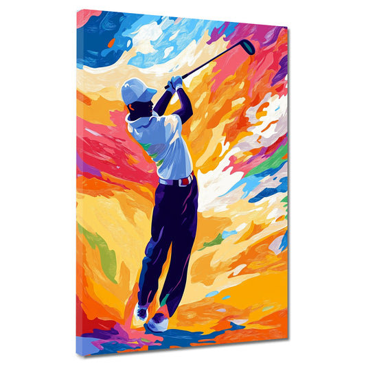 Wandbild Golfer farbenfroh energiegeladen sportlich modern