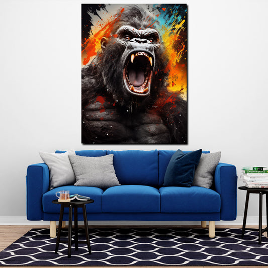 Wandbild Gorilla Pop Art Splatter abstrakt