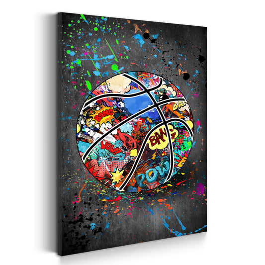 Wandbild Graffiti Basketball Ball Pop Art