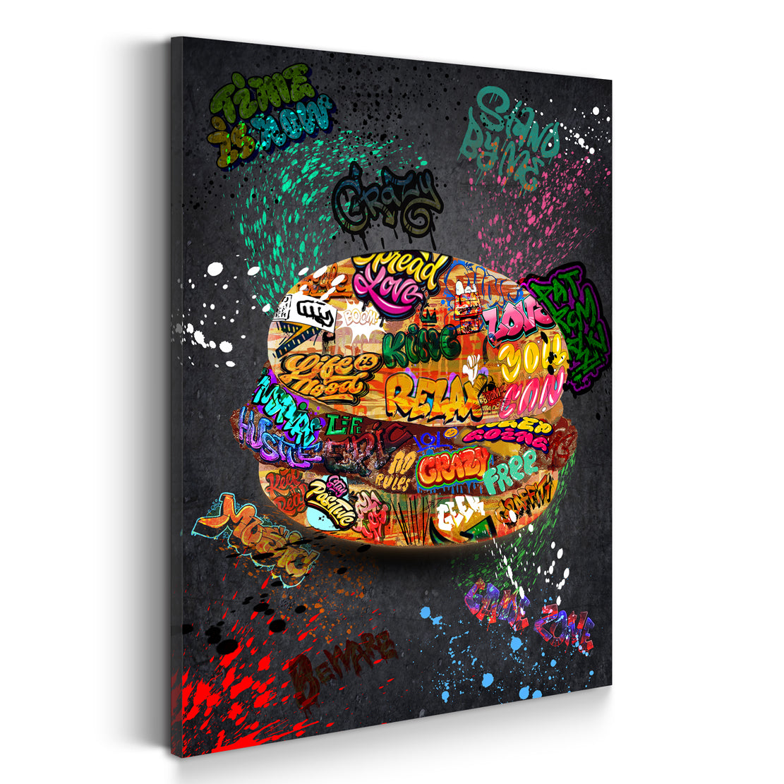 Wandbild Graffiti Burger Kunst Pop Art Stil
