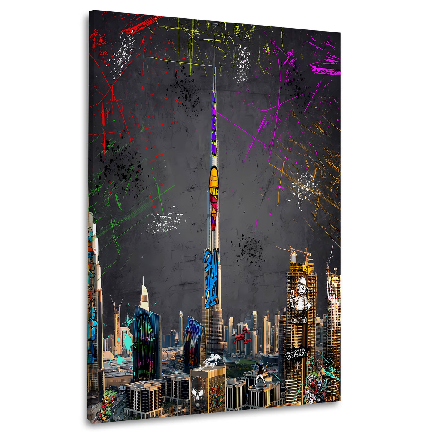 Wandbild Graffiti Dubai Skyline Street Art