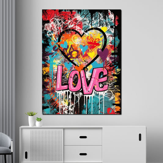 Wandbild Graffiti Style Herz LOVE