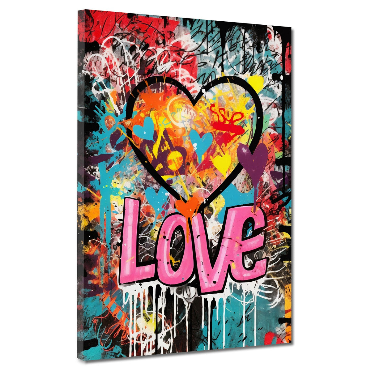 Graffiti-Herz LOVE – Wandbild