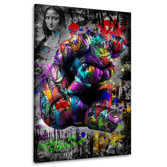 Wandbild Graffiti und Pop Art Style mit bunter Figur