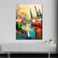 Wandbild Hafen Schiffe Container bunt modern