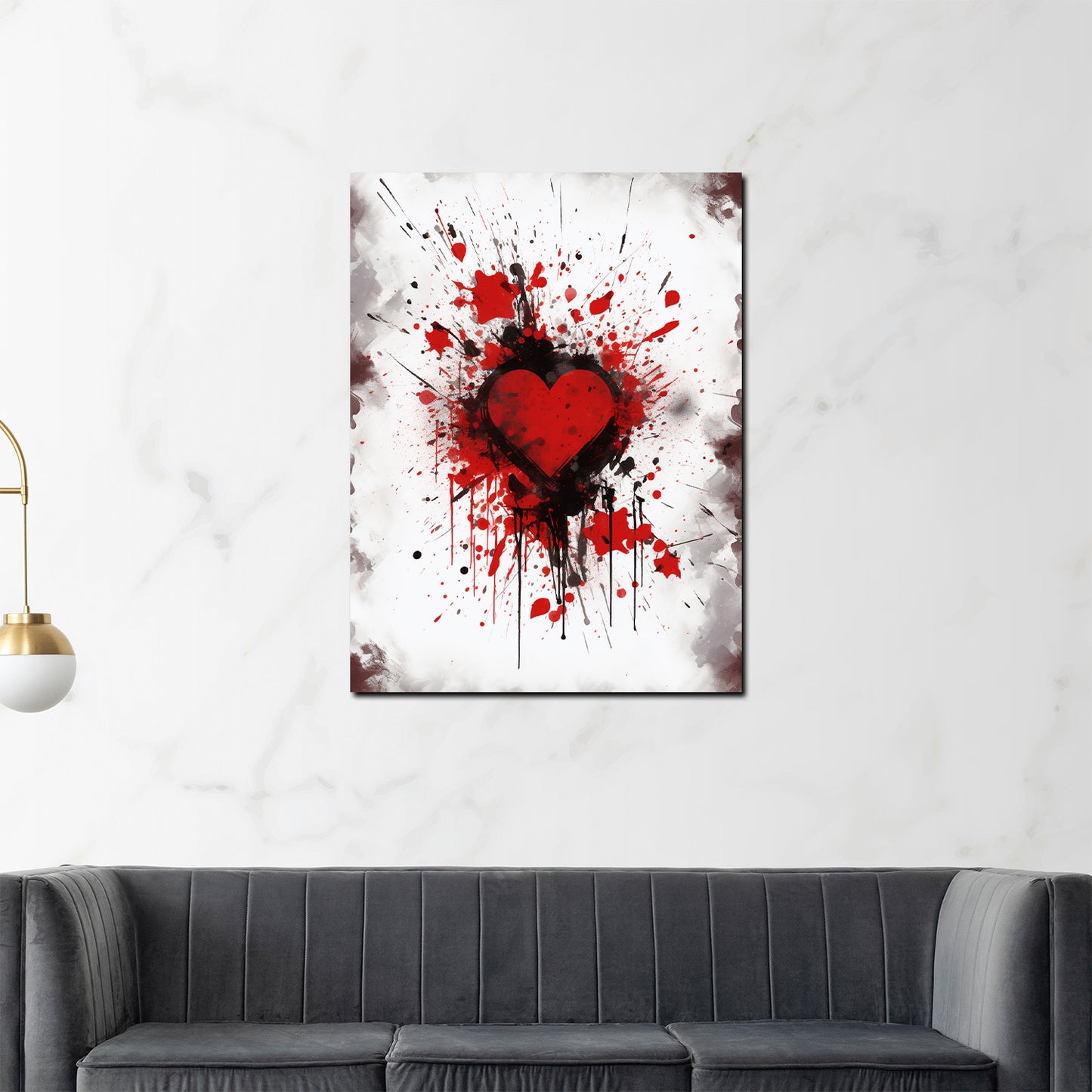 Wandbild Herz Abstract Art Splash Style