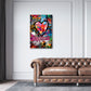 Wandbild Herz Graffiti Pop Art mit Happiness und bunten Farben