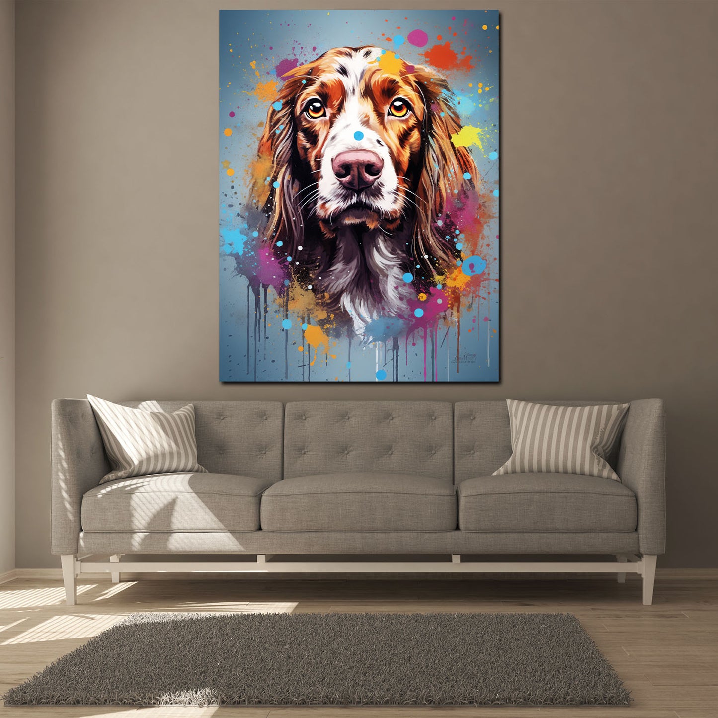 Wandbild Hund Cocker Spaniel Pop Art