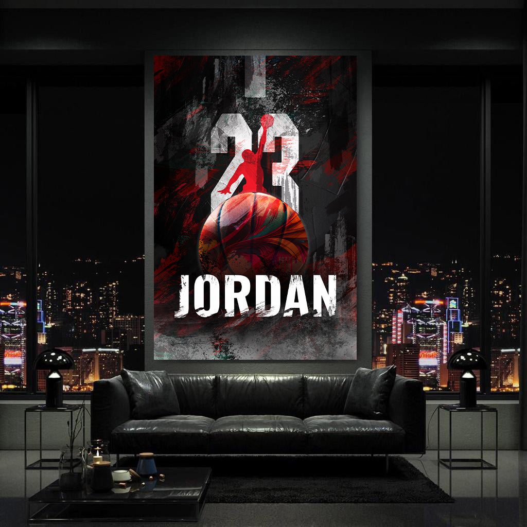 Wandbild Jordan 23 im modernen Basketball Stil Pop Art