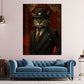 Wandbild Katze Boss im Anzug mit Hut Eleganz Macht und Stil modern