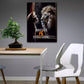 Wandbild Katze und Löwe mit Motivationsspruch Mindset is Everything