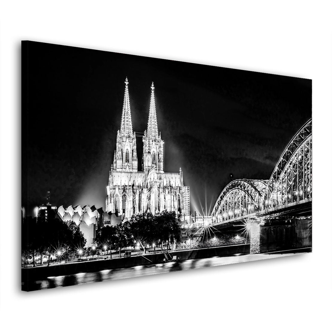 Wandbild Köln Skyline Kölner Dom schwarz weiss