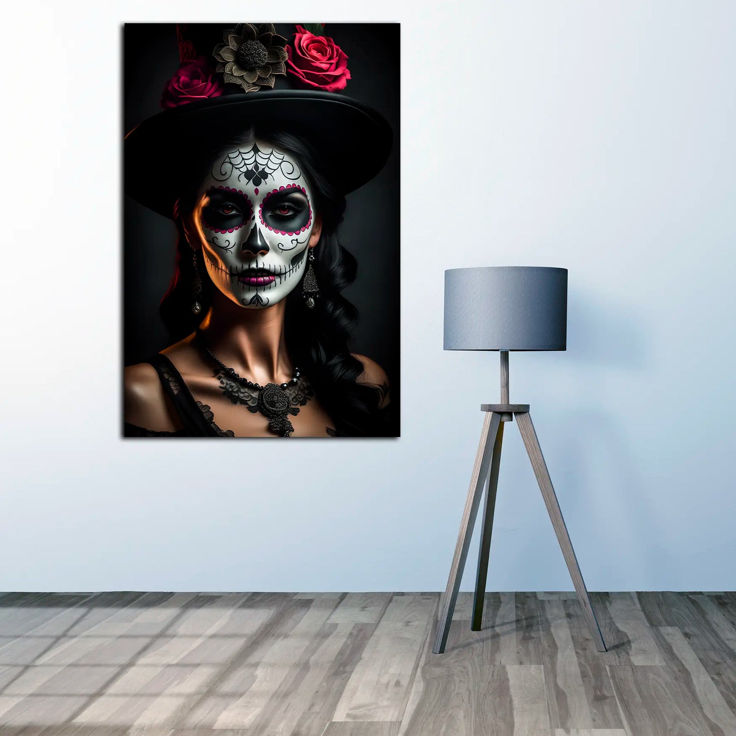 Wandbild La Catrina im Spitzenkleid