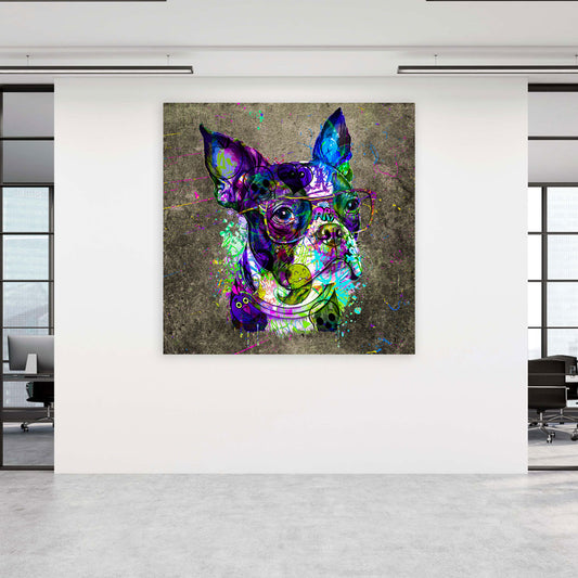 Wandbild Graffiti Pop Art Französische Bulldogge Abstract Style