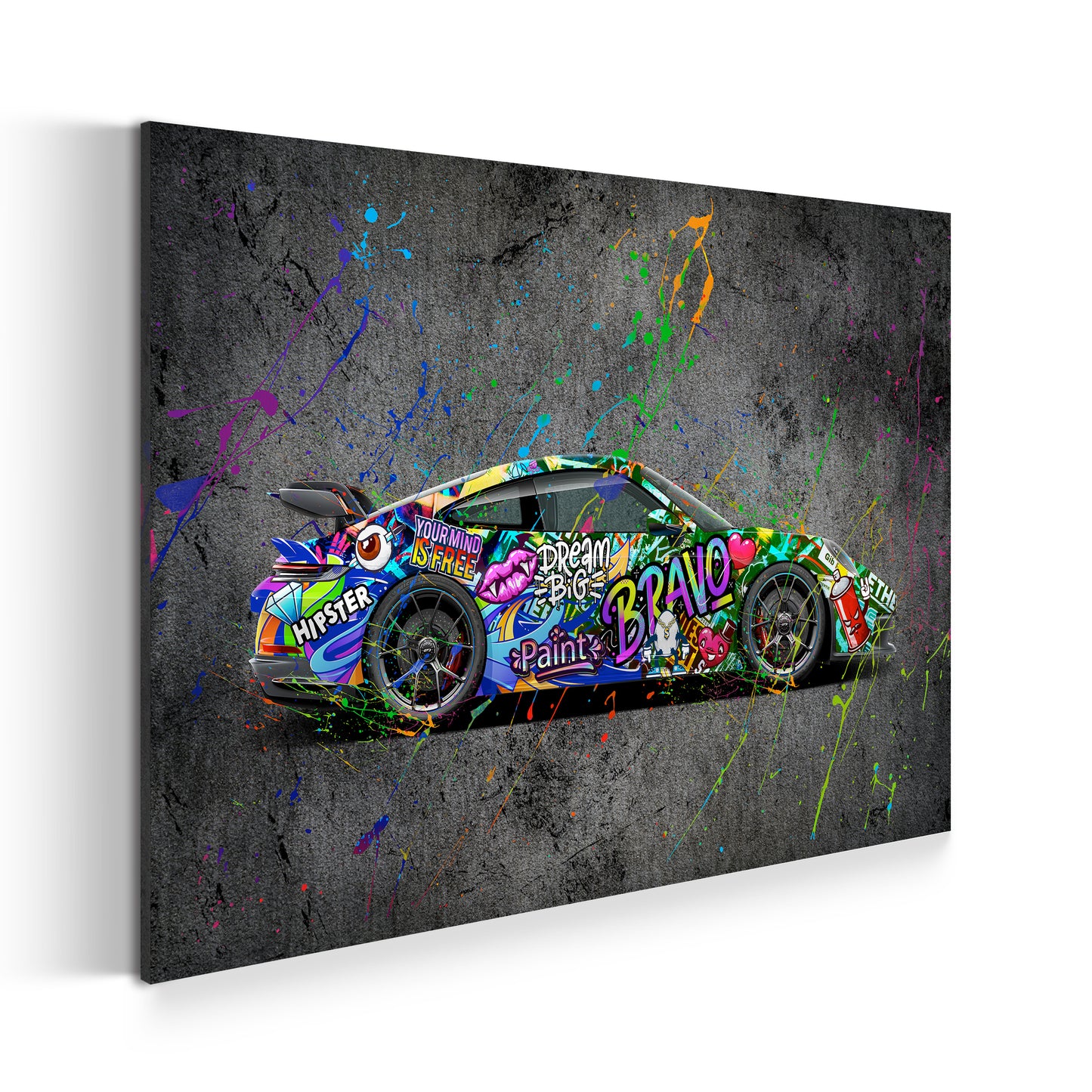 Wandbild Graffiti Street Art Porsche Style Sportwagen Auto