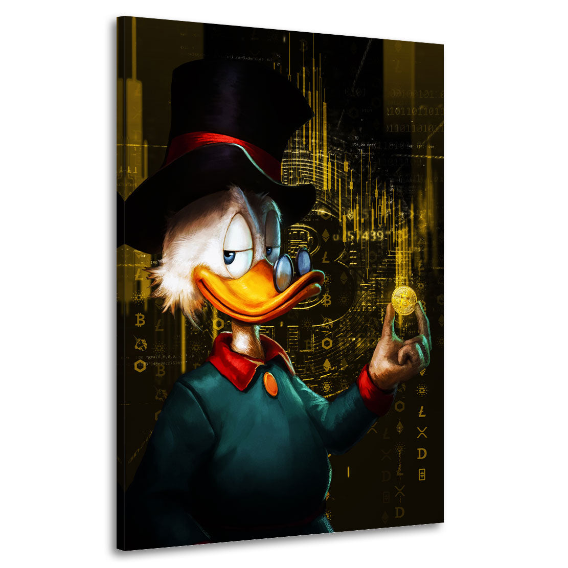 Wandbild Kunstwerk Duck Pop Art Gold Edition, Comic