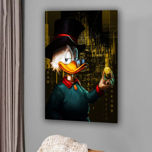 Wandbild Kunstwerk Duck Pop Art Gold Edition, Comic