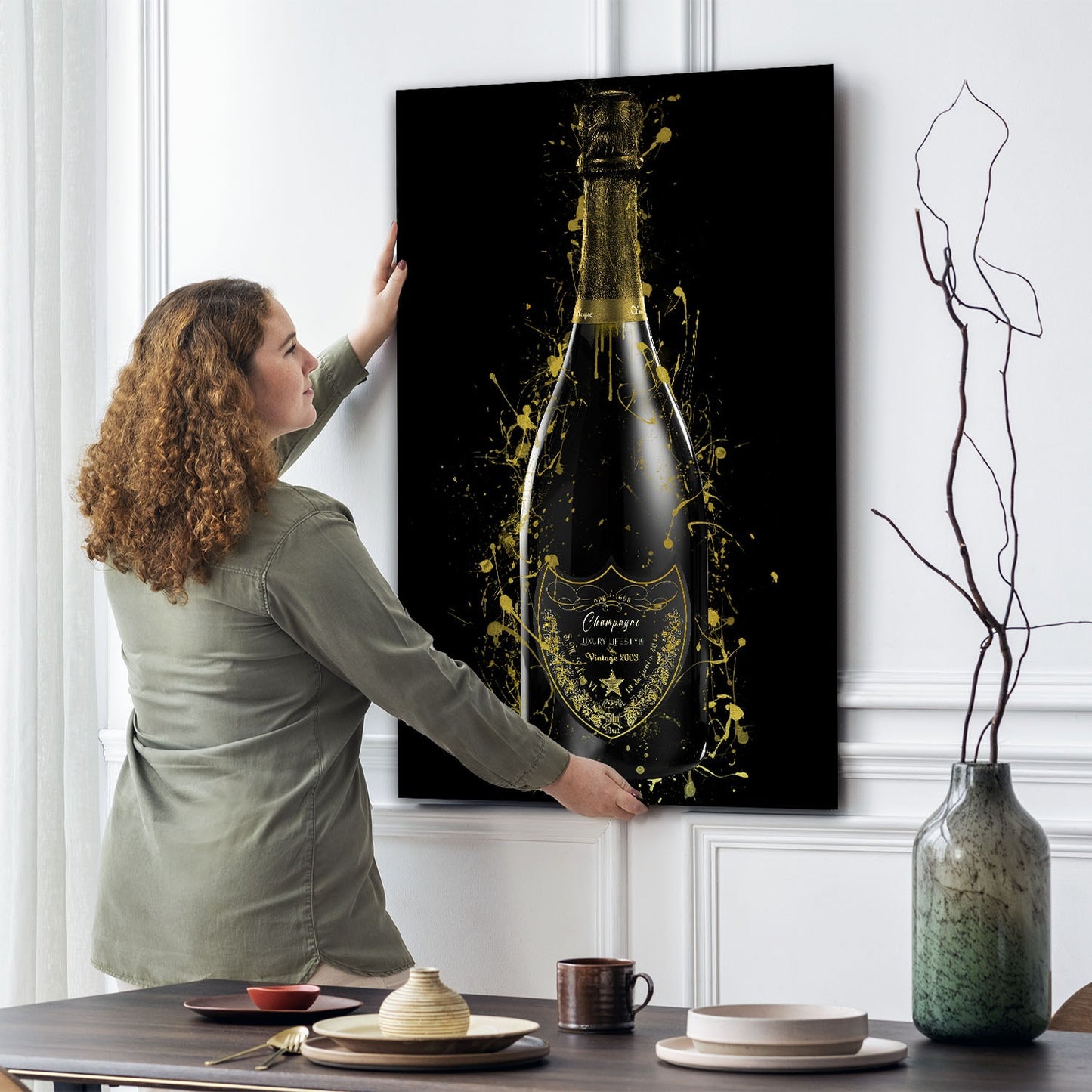 Wandbild Luxury Lifestyle Pop Art Flasche