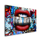 Wandbild Money Lips Graffiti Pop Art Style