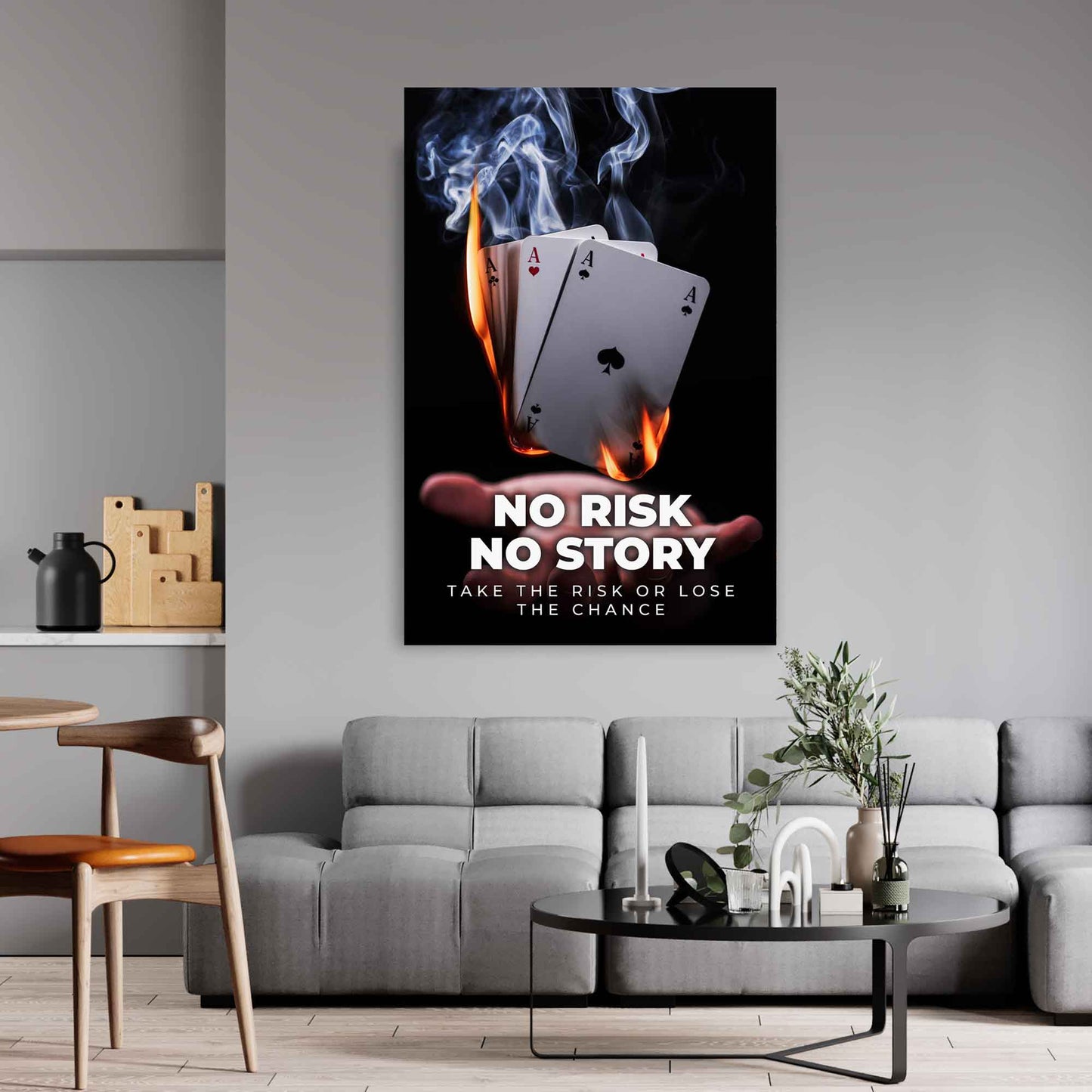 Wandbild Motivation No Risk No Story