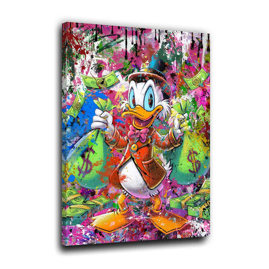 Wandbild Pop Art Duck Money Abstract Style, Comic