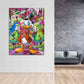 Comic Ente als Acrylglasbild im Wohnzimmer