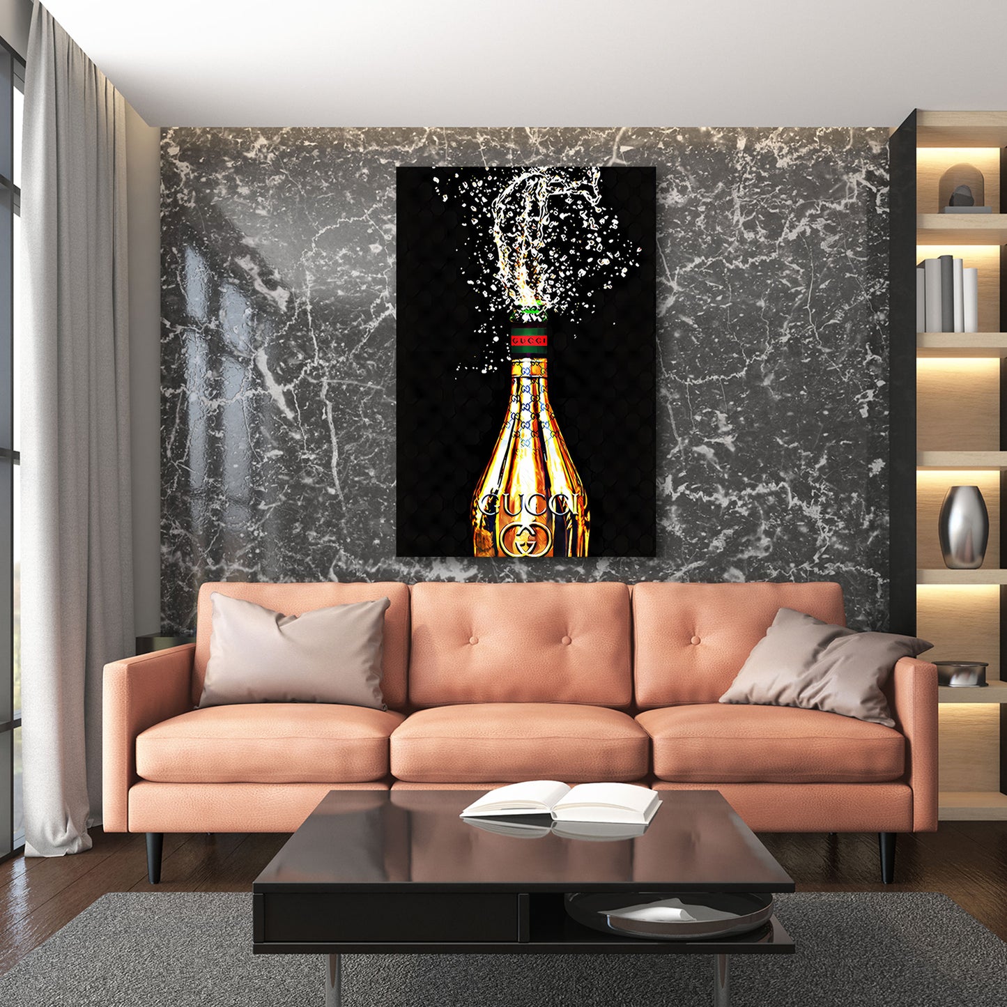 Flasche Luxus Champagne Wandbild