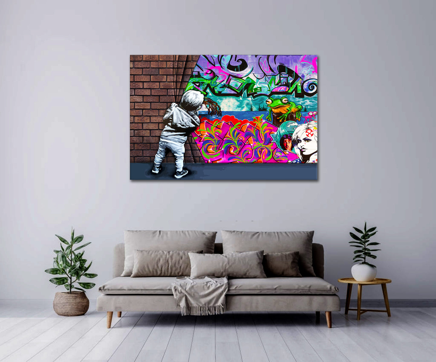 Wandbild Wand Street Art mit Junge Pop Art Wall