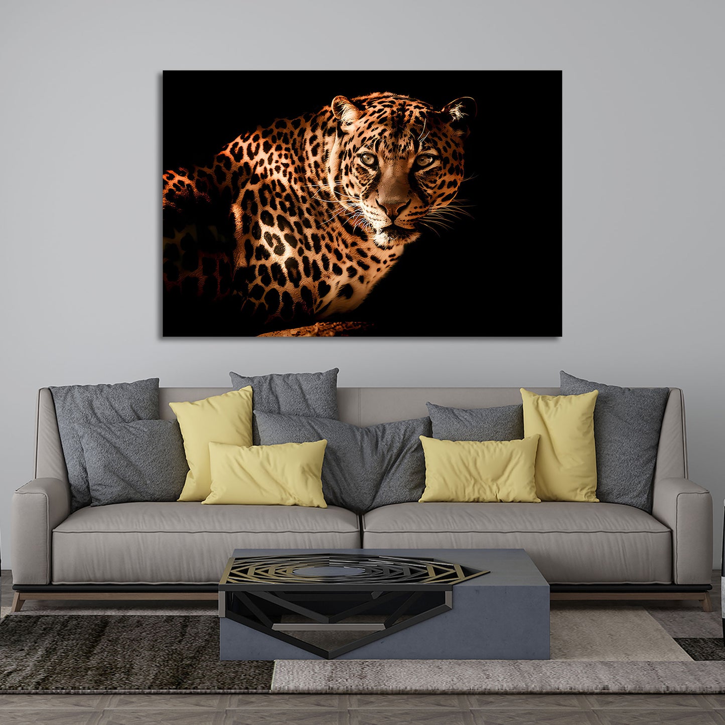 Wandbild Leopard Black Style