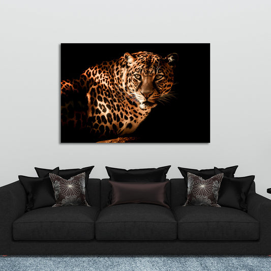 Wandbild Leopard Black Style