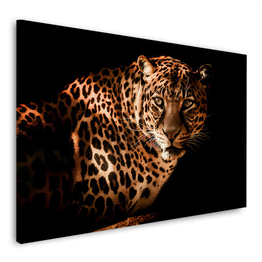 Wandbild Leopard Black Style