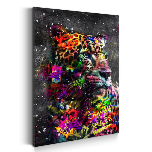 Wandbild Leopard Graffiti Pop Art Style