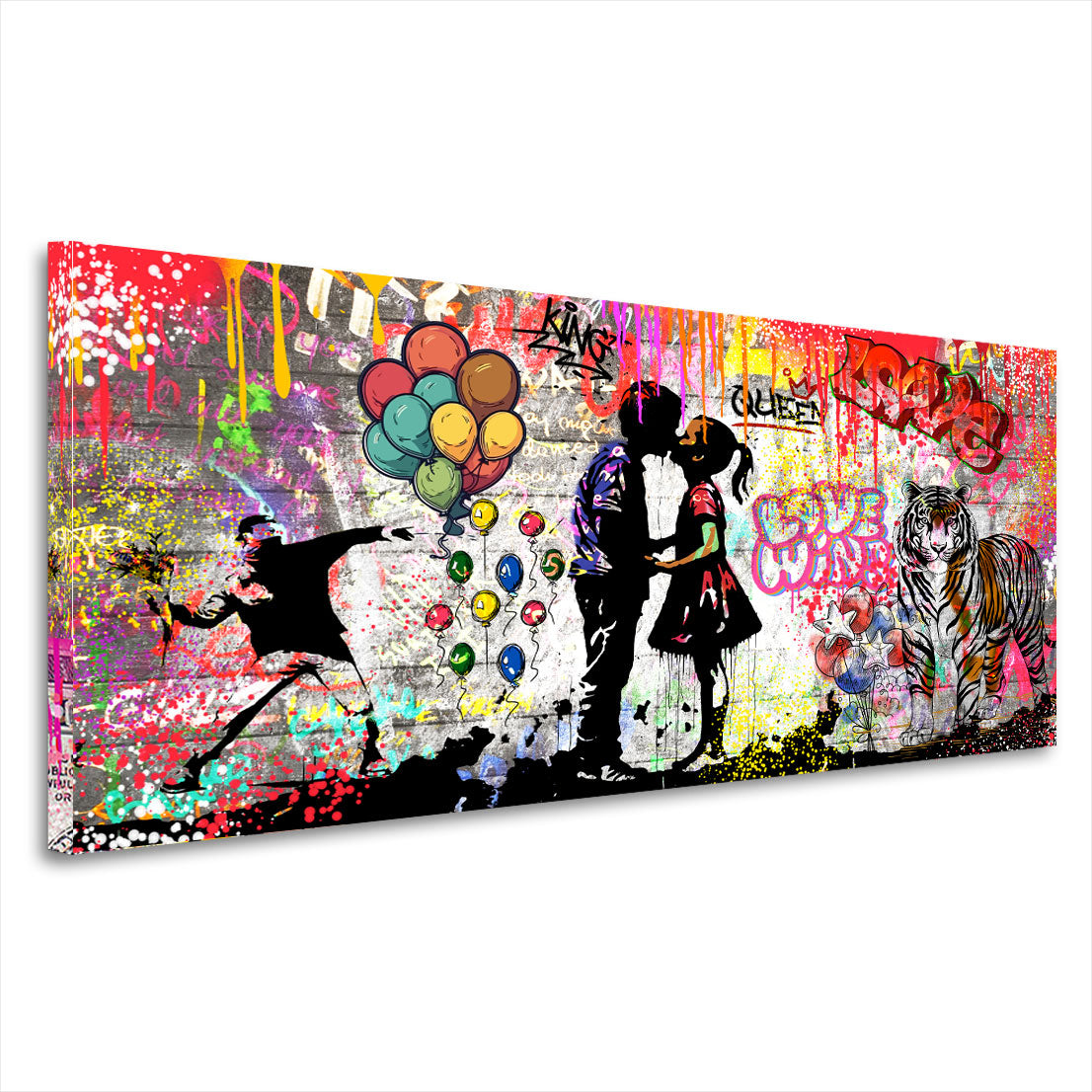 Wandbild Liebespaar Street Art Graffiti Pop Art