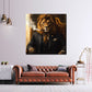 Wandbild Löwe im Anzug mit Zigarre Motivation Erfolg Luxus modern