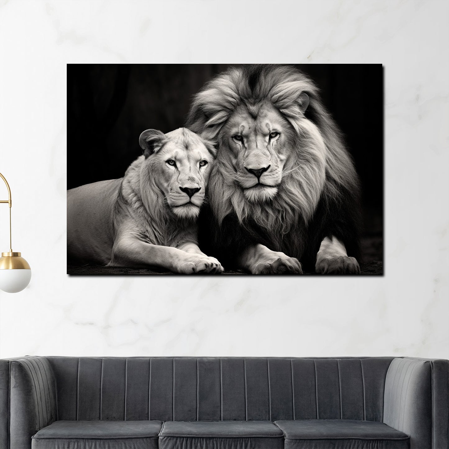 Wandbild Löwen Beautiful Lions schwarz weiß