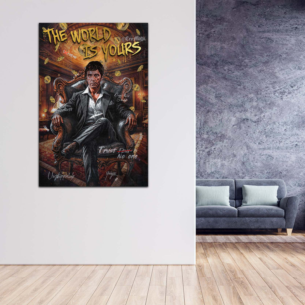 Scarface Pop Art als Alu-Dibond Bild an der Wand