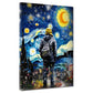 Wandbild Mann im Mondschein Sterne Nacht Van Gogh Stil